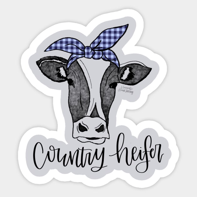 Country Heifer Sticker by Hannah’s Hand Lettering